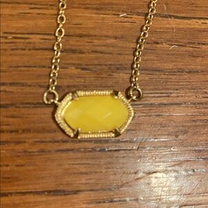 Elegant Gold Necklace with Yellow Pendant